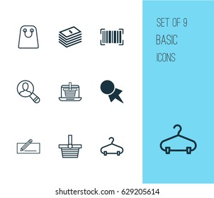 Ecommerce Icons Set. Collection Of E-Trade, Tote Bag, Pannier And Other Elements. Also Includes Symbols Such As Paper, Coupon, Dollar.