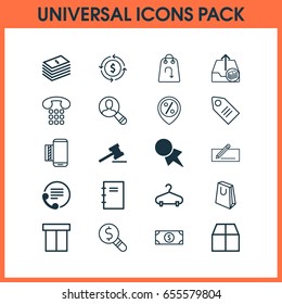 Ecommerce Icons Set. Collection Of Finance, Mobile Service, Discount Coupon And Other Elements. Also Includes Symbols Such As Badge, School, Return.