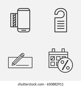 E-Commerce Icons Set. Collection Of Money Transfer, Mobile Service, Price And Other Elements. Also Includes Symbols Such As Telephone, Payment, Transfer.
