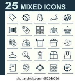 Ecommerce Icons Set. Collection Of Rich, Box, Business Inspection And Other Elements. Also Includes Symbols Such As Sale, Bag, Hanger.