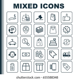 Ecommerce Icons Set. Collection Of Telephone, Recurring Payements, Mobile Service And Other Elements. Also Includes Symbols Such As Rich, Service, Button.