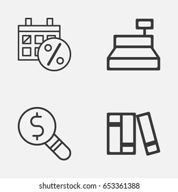 Ecommerce Icons Set. Collection Of Till, Bookshelf, Business Inspection And Other Elements. Also Includes Symbols Such As Cashbox, Sale, Catalog.