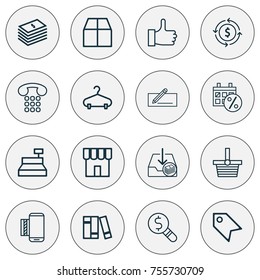 E-Commerce Icons Set. Includes Icons Such As Peg, Pannier, Black Friday And Other.