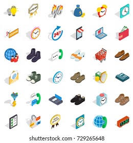 Ecommerce icons set. Isometric style of 36 ecommerce vector icons for web isolated on white background