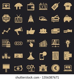 Ecommerce icons set. Simple style of 36 ecommerce vector icons for web for any design