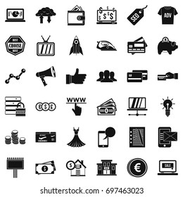 Ecommerce icons set. Simple style of 36 ecommerce vector icons for web isolated on white background