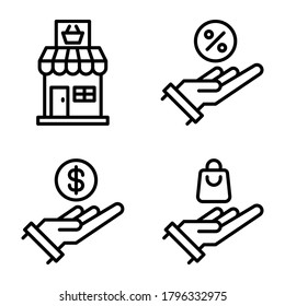 Ecommerce Icons Set = store, discount, sale, shopping. Perfect for website mobile app, presentation, illustration and any other projects.