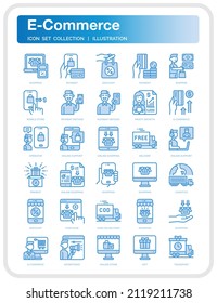 E-Commerce Icons Set. UI Pixel Perfect Well-crafted Vector Thin Line Icons. The illustrations are a vector.
