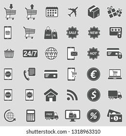 E-Commerce Icons. Sticker Design. Vector Illustration.