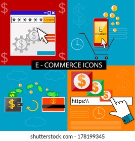 E-commerce icons. Vector eps 10