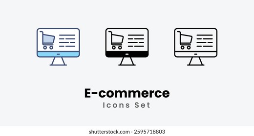 E-commerce icons vector set stock illustration.