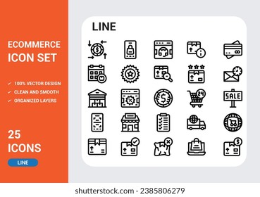 ECOMMERCE Icons with White Background Free Vector