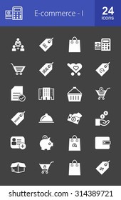 E-commerce Iconset. Can also be used for shopping, online marketing, sales. Suitable for use on web apps, mobile apps, and print media.