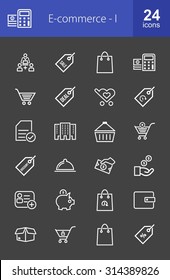 E-commerce Iconset. Can also be used for shopping, online marketing, sales. Suitable for use on web apps, mobile apps, and print media.