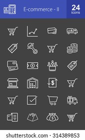E-commerce Iconset. Can also be used for shopping, online marketing, sales. Suitable for use on web apps, mobile apps, and print media.