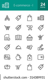 E-commerce Iconset. Can also be used for shopping, online marketing, sales. Suitable for use on web apps, mobile apps, and print media.