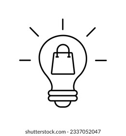 Ecommerce idea Outline Vector Icon that can easily edit or modify

