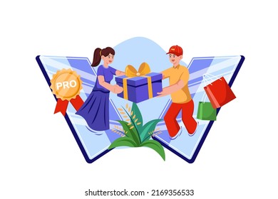 E-Commerce Illustration concept. Flat illustration isolated on white background