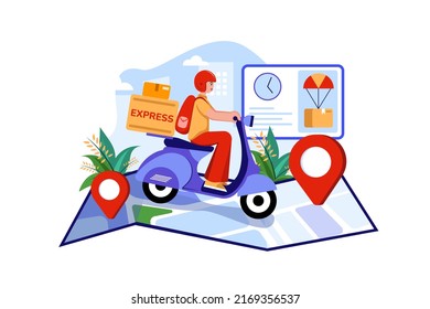 E-Commerce Illustration concept. Flat illustration isolated on white background