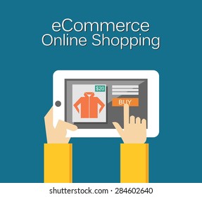 Ecommerce Illustration. Online Shopping Illustration. Flat design.