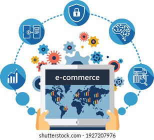 Ecommerce illustration, tools for online sellers
