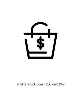 Plantilla de icono de arte de línea de comercio electrónico incompleta