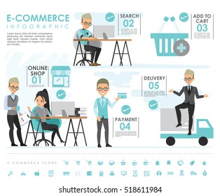 e-commerce info graphic with icons vector design
