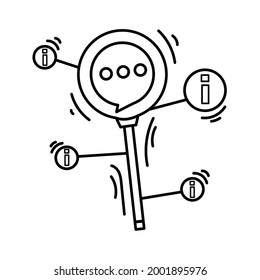 Ecommerce information icon. hand drawn icon set, outline black, doodle icon, vector icon design.