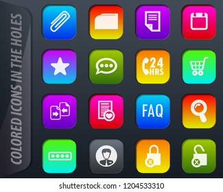 E-commerce interface colored icons in the holes easily adapt to any background