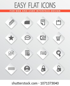 E-commerce interface flat icon set for web sites and user interface