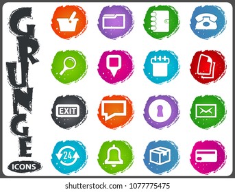 E-commerce interface grunge icon set for web sites and user interface