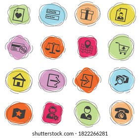 e-commerce interface web icons for user interface design