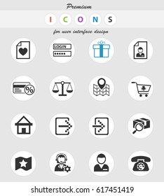 e-commerce interface web icons for user interface design