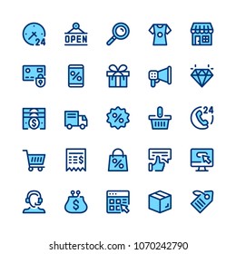 Ecommerce, internet commerce, online shopping line icons set. Modern graphic design concepts, simple symbols collection. Minimal thin line design. Premium quality. Pixel perfect. Vector outline icons