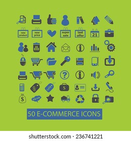 e-commerce, internet retail icons, signs set, vector