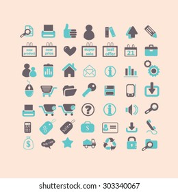 ecommerce, internet shop, store, retail flat isolated icons, signs, illustrations set, vector