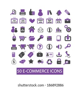 eCommerce, internet store, retail, delivery icons set, vector