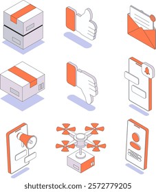 E-Commerce Isometric Illustration Pack Minimalist