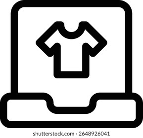Ecommerce laptop icon with line and simple style
