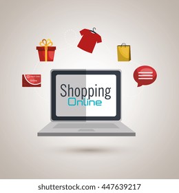 e-commerce from laptop isolated icon design, vector illustration  graphic 