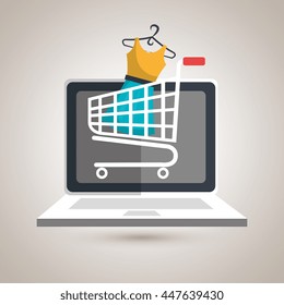 e-commerce from laptop isolated icon design, vector illustration  graphic 