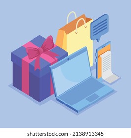ecommerce in laptop and smartphone