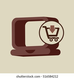 ecommerce with laptop technology icon vector illustration eps 10