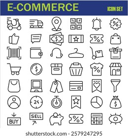 E-commerce Line Editable Icons set. Vector illustration in modern thin line style of online marketing related icons.  E-commerce symbol collection. Editable stroke icons