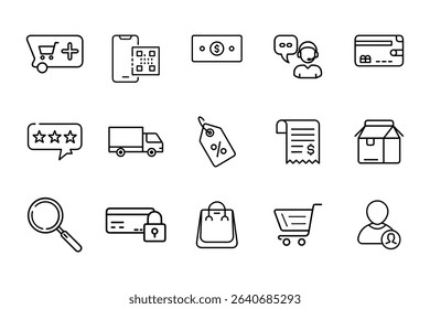 E-commerce Line Icon line art set 