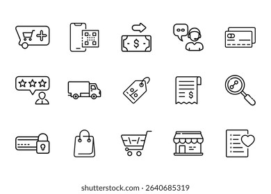 E-commerce Line Icon line art set 