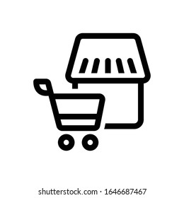Ecommerce line icon on white background