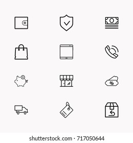 E-commerce line icon set