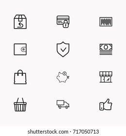 E-commerce line icon set