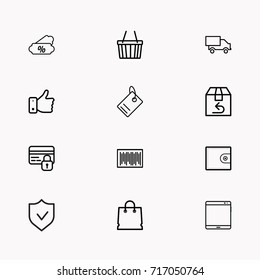 E-commerce line icon set